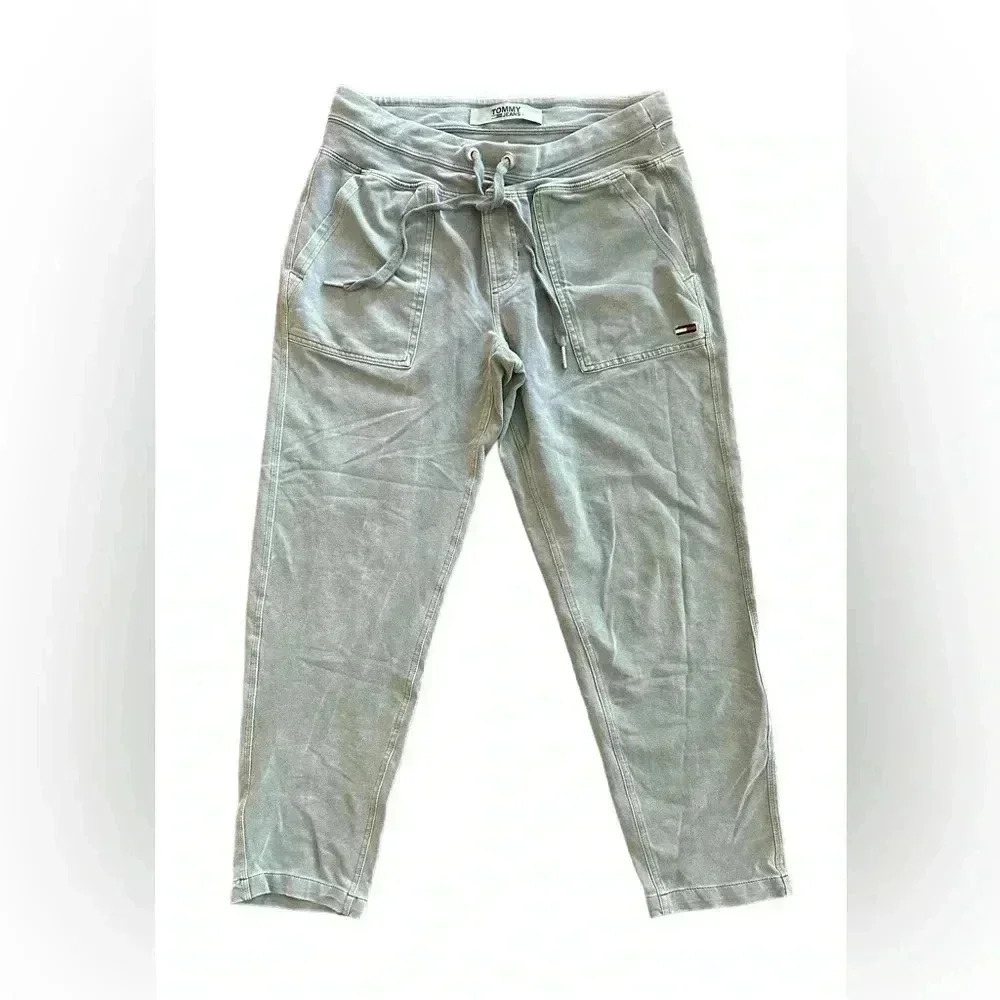 Tommy Hilfiger Jeans Green Cuffed Jogger Pants Woman’s Size Small EUC